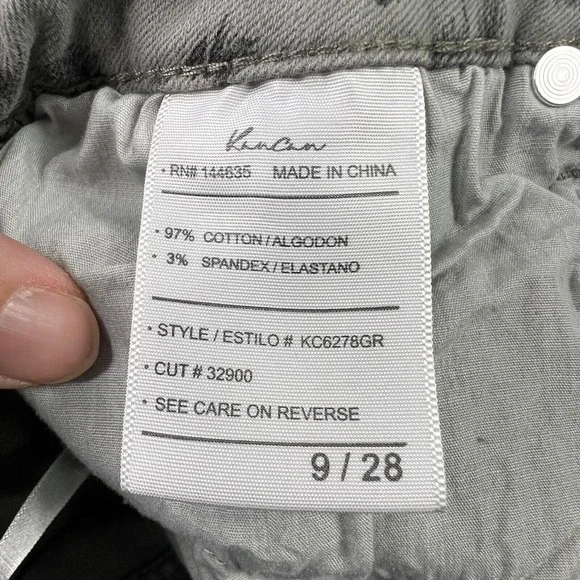 KanCan Womens Skinny Jeans Size 9 28 Gray Animal Print Raw Hem Ankle‎ Stretch - Picture 6 of 9